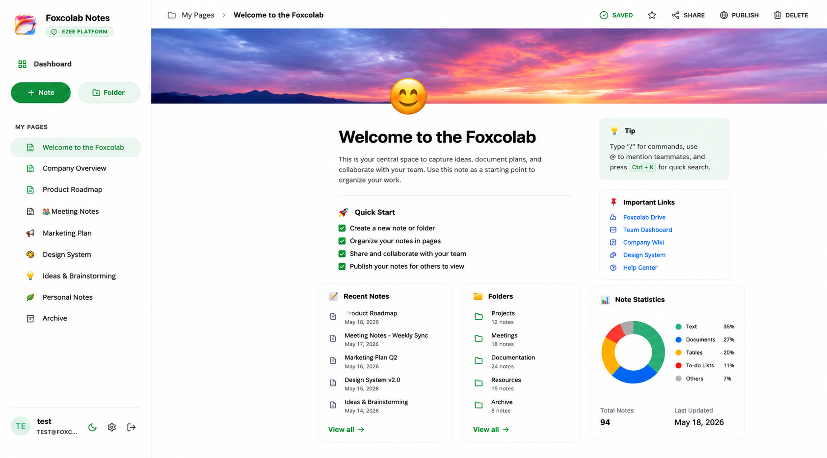 Foxnotes Application Screenshot